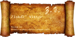 Ziskó Viktor névjegykártya